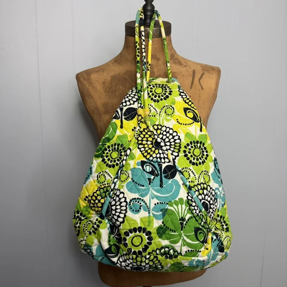 Vera Bradley LIMES UP Backsack BACKPACK Bookbag BABY Diaper BEACH Tote PURSE NWT